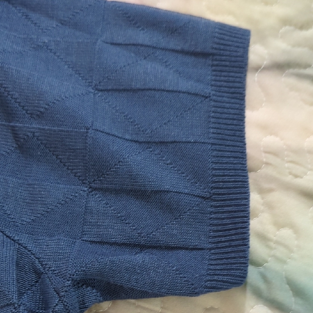 💙 Textured Knit Short Sleeve Pullover – Blue | Size XL | Fred Dunner 💙 - Picture 16 of 16